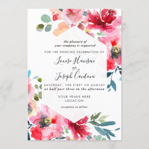 Convite Rosas de Jardim de Flores de Água, Casamento de O