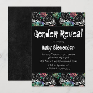 Convite Rosas de madeira do crânio   Revenda de Gênero P