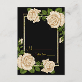 Convite Rosas de marfim elegantes e número de tabela de br