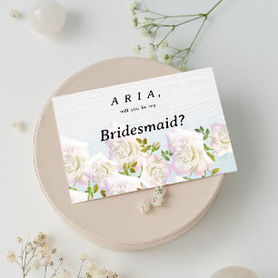 Convite Rosas de marrã-rosa-branca-russa Bridesmaid