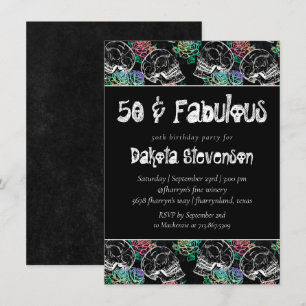 Convite Rosas de Pastel do Crânio do Açúcar   50.o aniv