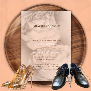 Convite Rosas de pêssego do casal