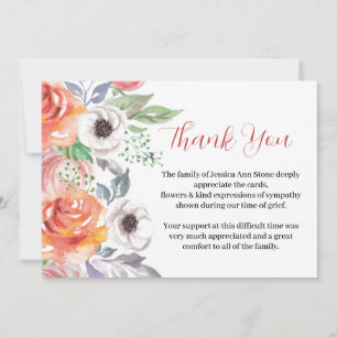 Convite Rosas de simpatia Morte Funeral Floral Obrigado