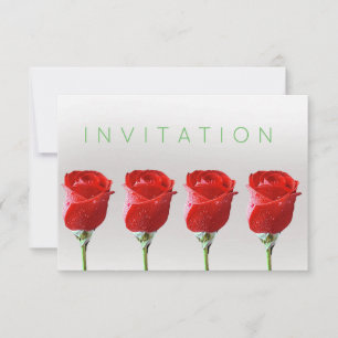 Convite Rosas de Vip Formais Prata Prateado de Pastel Verd