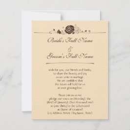 Convite Rosas do creme e de café