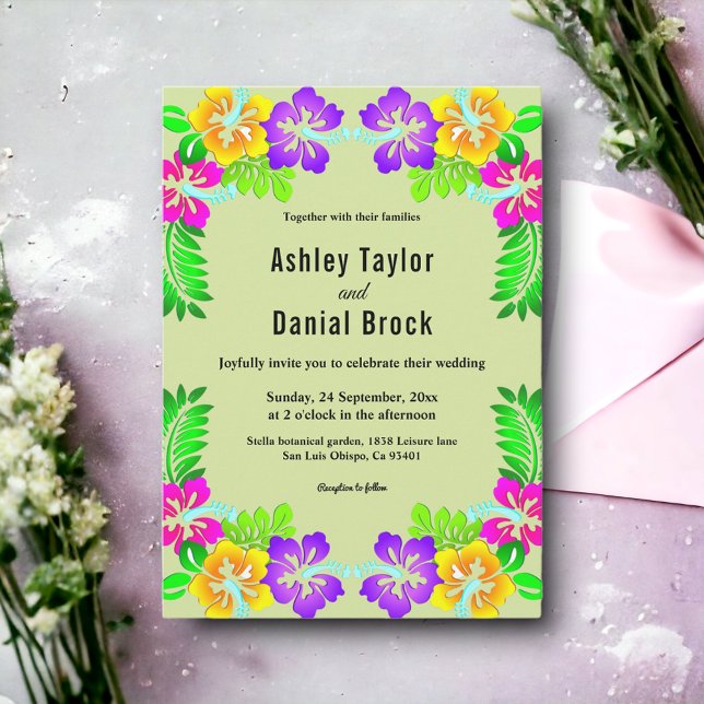 Convite Rosas do Jardim Botânico Elegante Casamento Floral (Criador carregado)