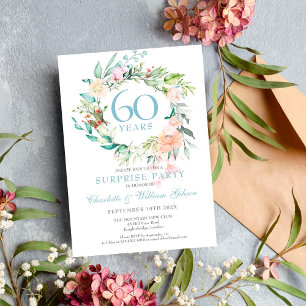Convite rosas do Partido Surpresa do 60º Aniversário Garla