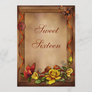 Convite Rosas & doce elegantes 16 da borboleta