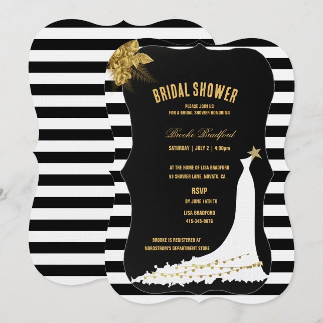 Convite Rosas Dourados Art Deco, Placa Chá de panela Strip (Frente/Verso)