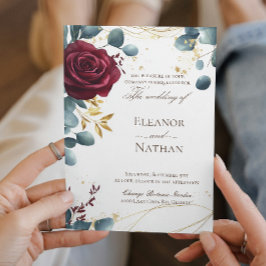 Convite Rosas e casamento moderno