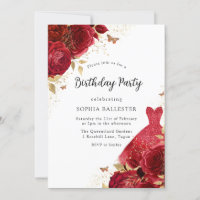 Rosas e vestidos vermelhos Festa de aniversário br