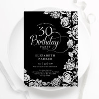 Rosas Elegantes aniversário de 30 anos Black Silve