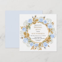 Rosas Elegantes em Azul Poeirento e Respiro de Beb