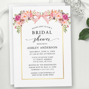Convite Rosas em Aquarela Arco de Casamento Rosa