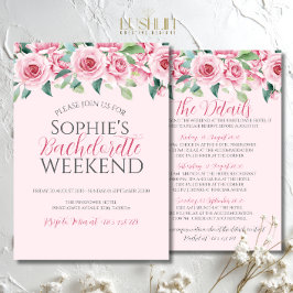 Convite Rosas em Aquarela Fim de semana de despedida de so