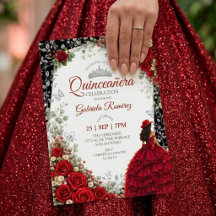 Rosas em Aquarela Vermelhas e Prata Quinceañera