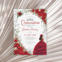 Rosas em Aquarela Vermelhas e Prata Quinceañera