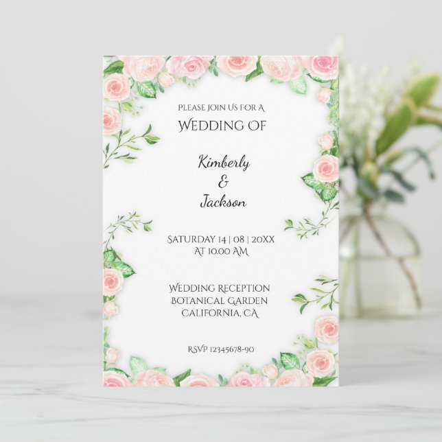 Convite Rosas em Flor (Em pé/Frente)