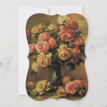 Rosas em um Vase por Renoir, Vintage Floral Weddin