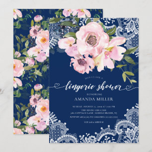 Convite Rosas embutidos e Lingerie de rendas