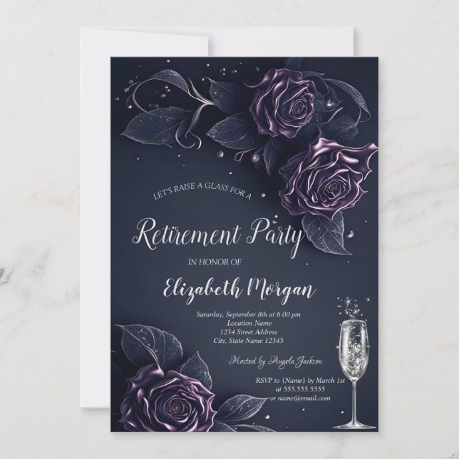 Convite Rosas escuras reforma gótica (Frente)