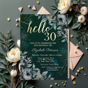 Convite Rosas Escuras Verdes 30º Aniversário