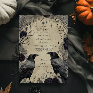 Convite Rosas Escuros de Halloween