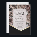 Convite Rosas Escuros Elegantes Doce 16<br><div class="desc">Rosas escuras elegantes.</div>