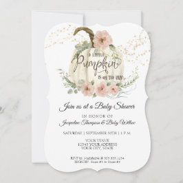 Convite Rosas Florais Blush Queda Chá de fraldas Pumpkin B