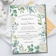 Rosas Florais Brancas Eucalipto Botânico Casamento