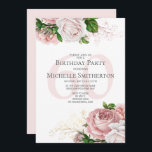 Convite Rosas Florais Cor-de-Rosa Blush 60º Aniversário Br<br><div class="desc">O elegante e moderno roxo botânico,  cor-de-água rosa (rosas) e verde sobre o tema 60º convite de aniversário do jardim branco. O texto,  a fonte,  o tamanho e a cor da fonte são completamente personalizáveis,  de modo que este cartão pode ser personalizado de acordo com as suas necessidades.</div>