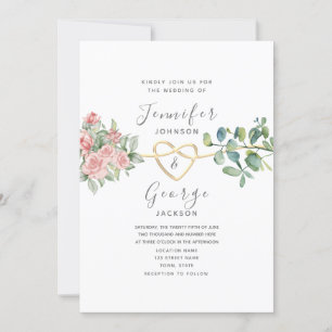 Convite Rosas Floral Bege Rosa Casamento
