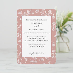 Convite Rosas Flores Rosa Brancas Casamento
