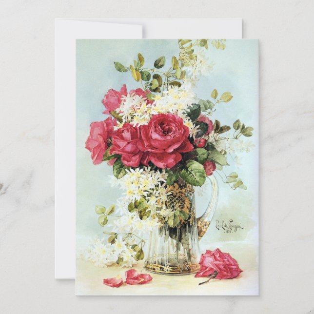 Convite Rosas frescos do chá de panela do jardim (Frente)