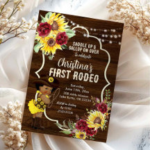 Rosas Girassol Cowgirl Primeiro Rodeio Aniversário
