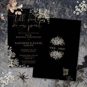 Convite Rosas Góticas Florais Casamento Aniversário