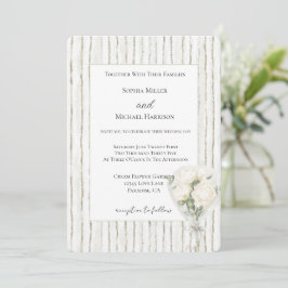 Convite Rosas Listras Buquê Floral Amor Casamento