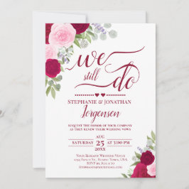 Convite Rosas Magenta Rosa Elegantes Que Ainda Fazemos Vow