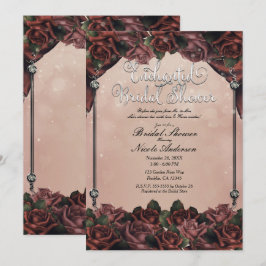 Convite Rosas Marrom Ferrugem Mocha Elegante Casamento de 
