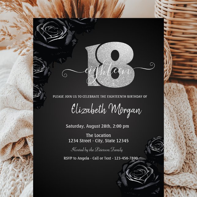 Convite Rosas Negras Gótica 18º aniversário (Criador carregado)