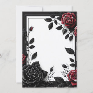 Convite Rosas Pretas e Vermelhas