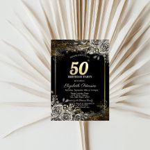 Rosas Pretas Elegantes, Luzes Aniversário de 50 An