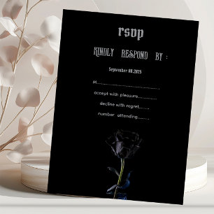 Convite Rosas Pretas Simples Gótico RSVP