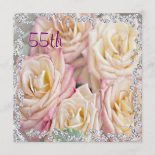 Convite Rosas requintados & aniversário dos diamantes 55t