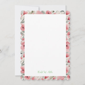 Convite Rosas românticos no papel de carta cor-de-rosa sua