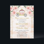 Convite Rosas Rosa Bebê Princesa Cinderela Quinceañera<br><div class="desc">Convite da Princesa Cinderela Rosas Rosa Bebê Quinceañera</div>