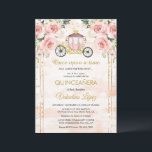 Convite Rosas Rosa Bebê Princesa Cinderela Quinceañera<br><div class="desc">Convite da Princesa Cinderela Quinceañera Rosas Rosa Bebê</div>