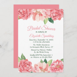 Convite Rosas Rosa-Chás de panela Flores Peonies Flores