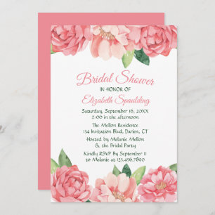 Convite Rosas Rosa-Chás de panela Flores Peonies Flores
