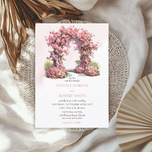 Convite Rosas rosa-claro-claro-de-água, arca de casamento